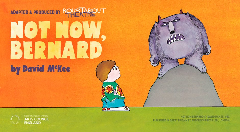 Bernard and the monster with an orange background