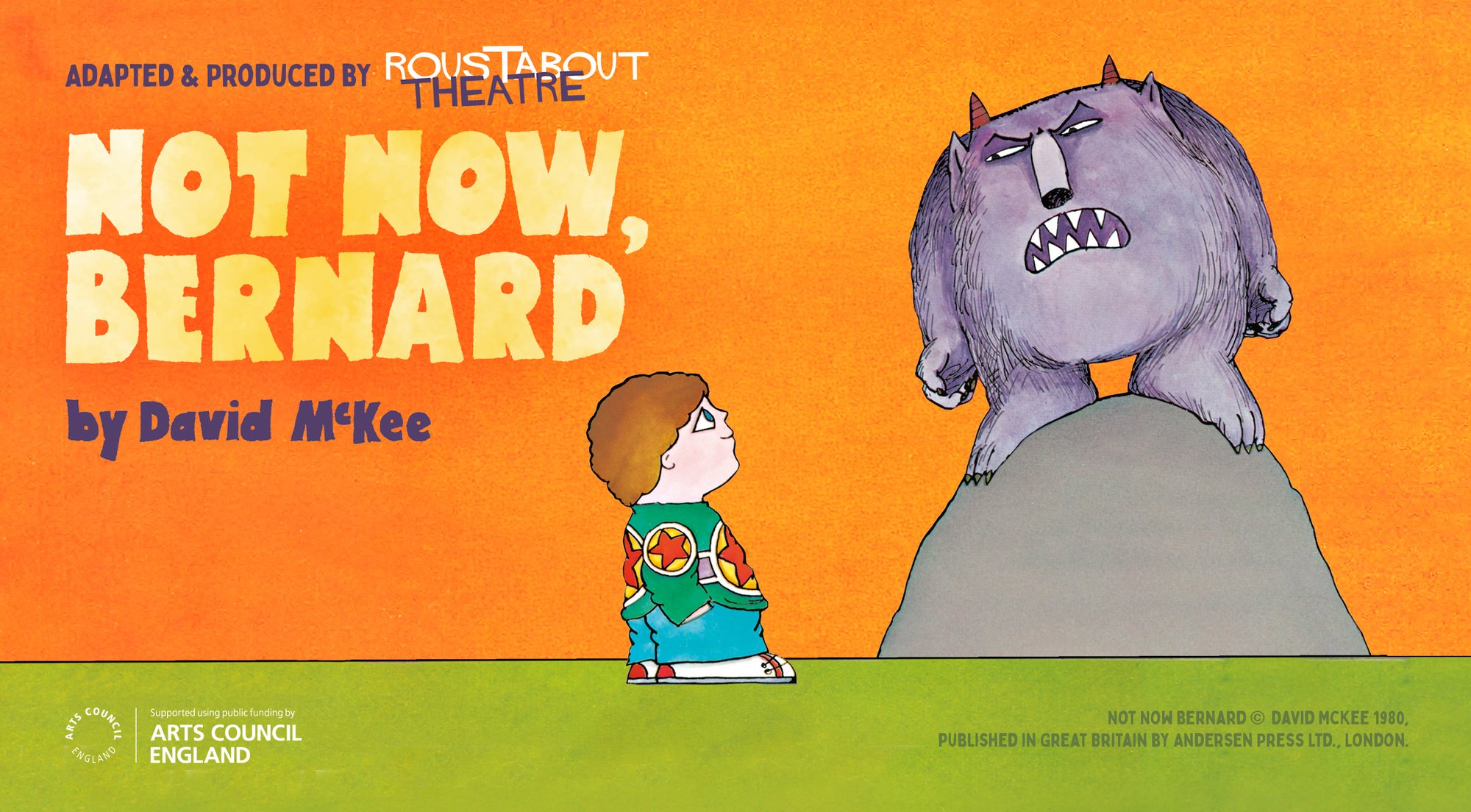 Bernard and the monster with an orange background
