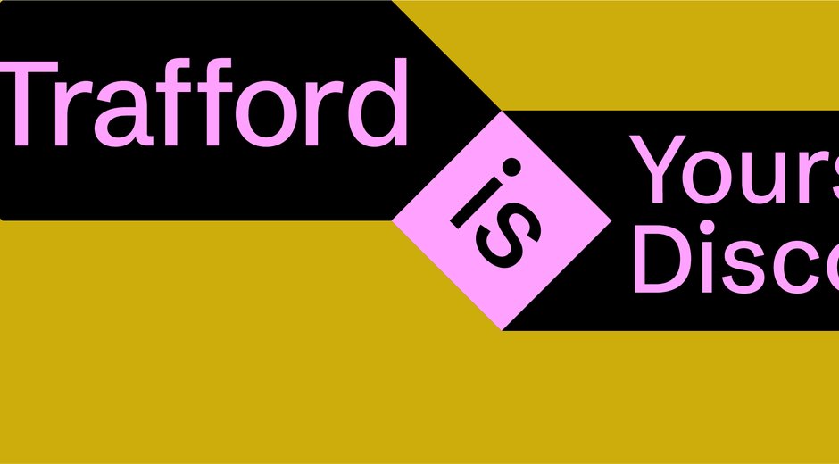 Banner with Trafford Is in text across it