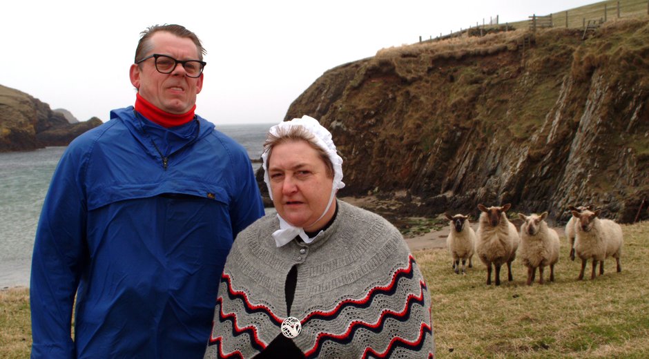 John and Elma with some sheep