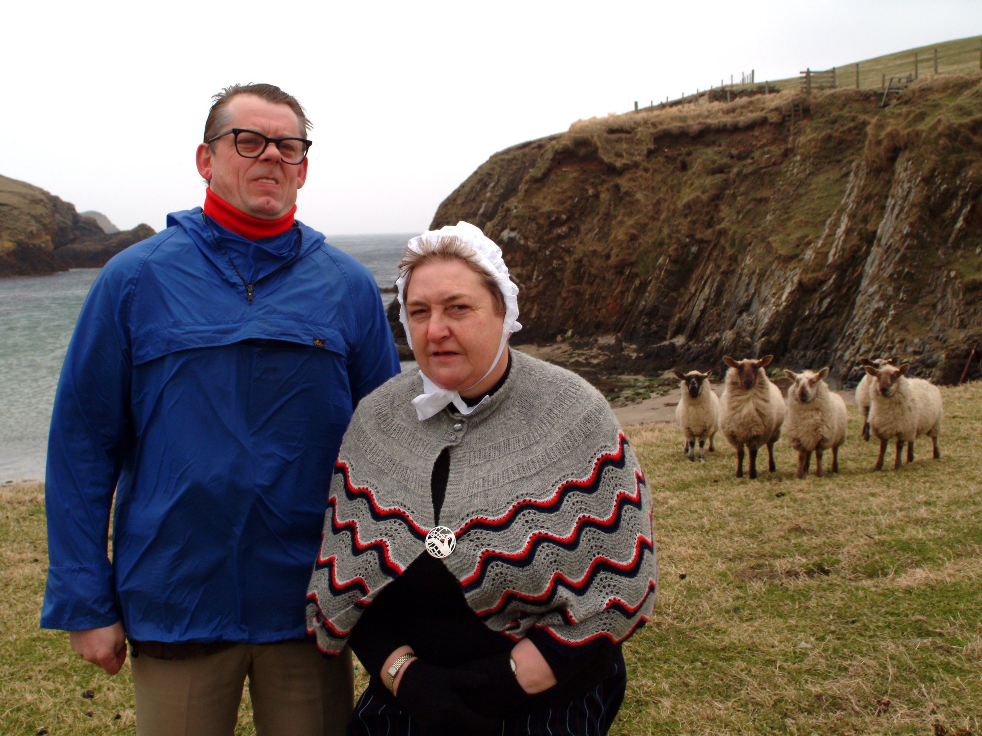 John and Elma with some sheep