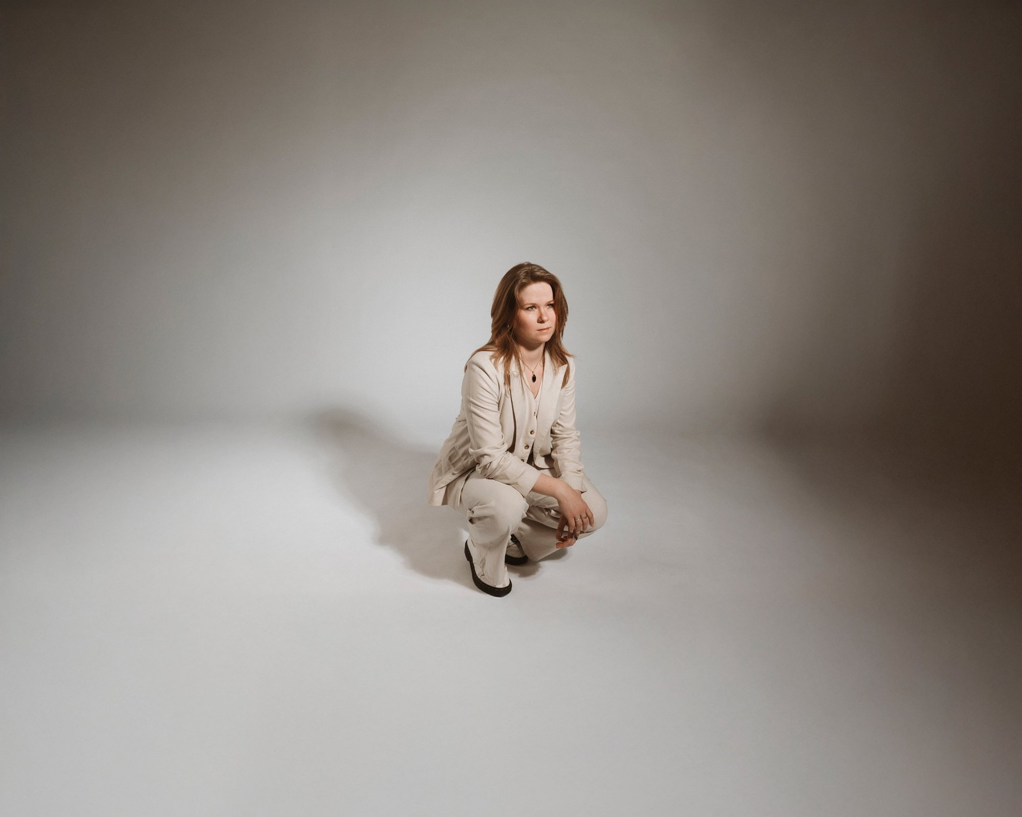 Katie Spencer crouching