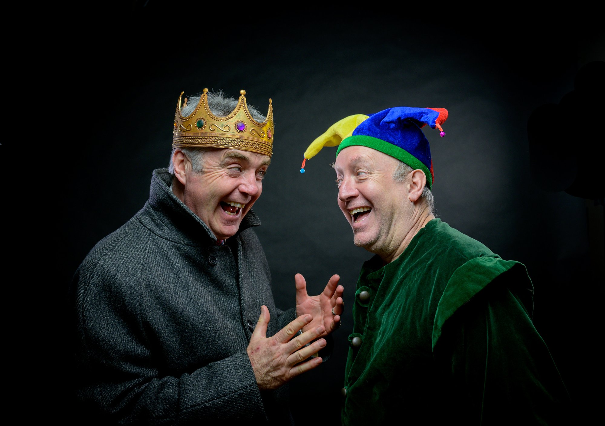 Old King Hamlet chatting to a Fool.
