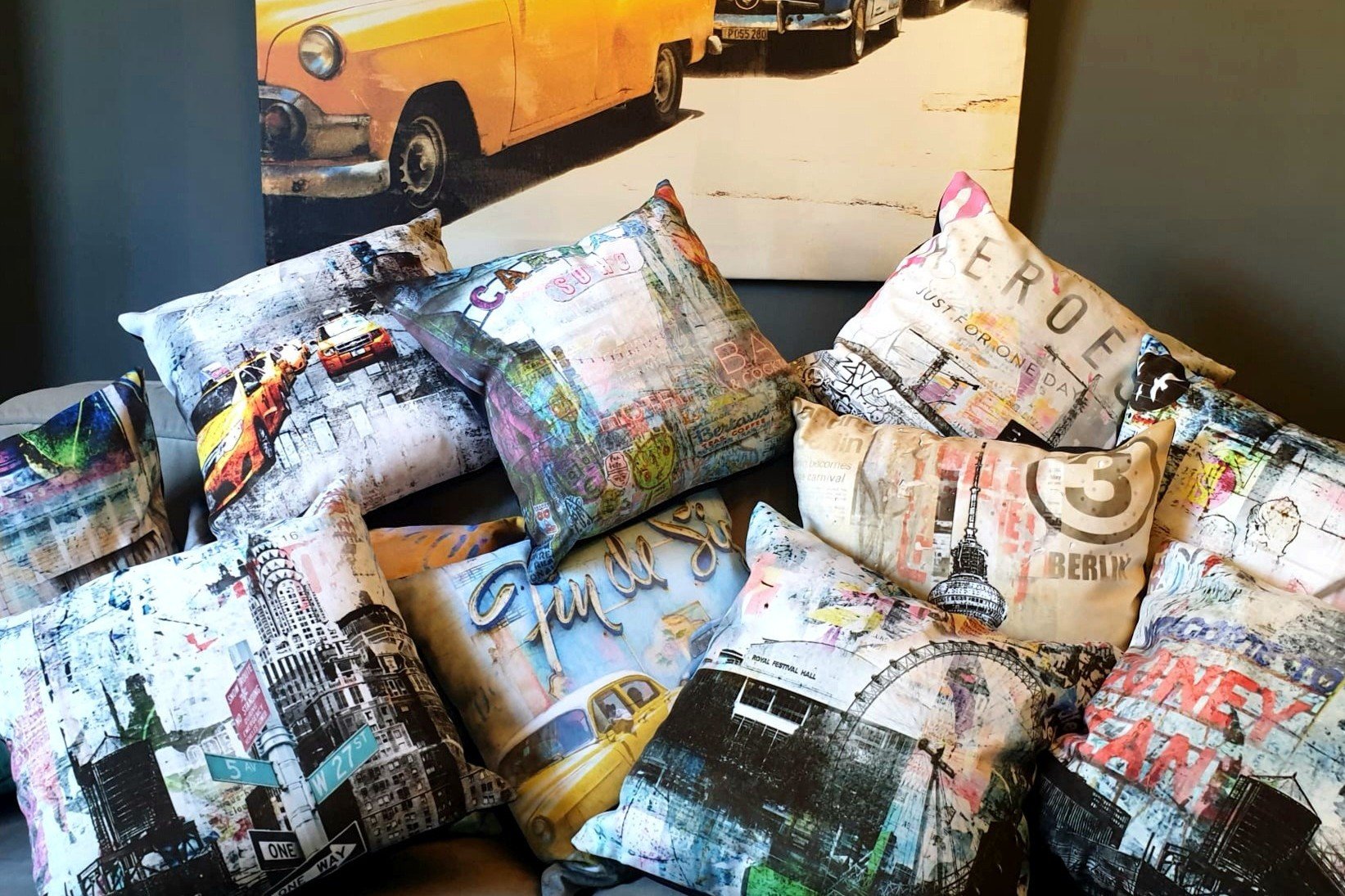 Painted cushions