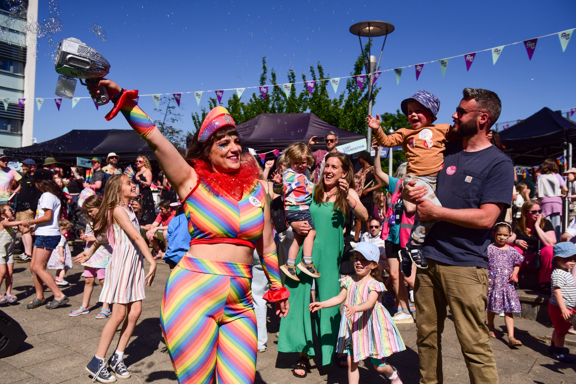 A crowd of people having an amazing time
